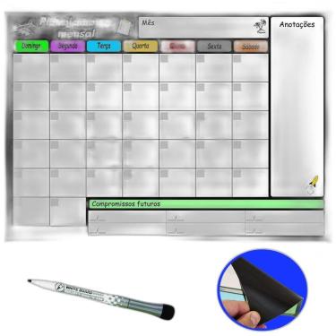 Imagem de Quadro Planejamento Tarefas Mensal Magnético Imã Geladeira