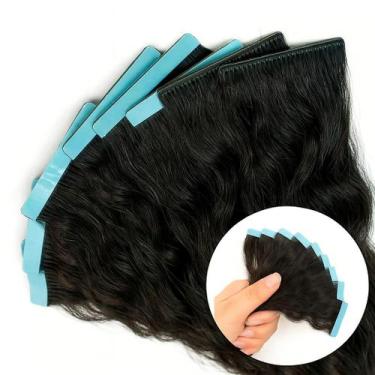 Imagem de Mega Hair Fita Adesiva Invisivel Castanho ondulado 40cm 10 Peças - cab