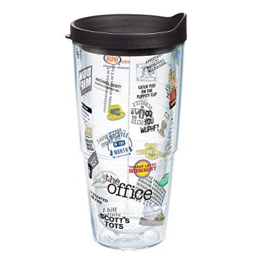 Imagem de Tervis O copo de viagem The Office Smorgasbord Made in USA com isolamento térmico de parede dupla mantém as bebidas frias e quentes, 680 g, clássico