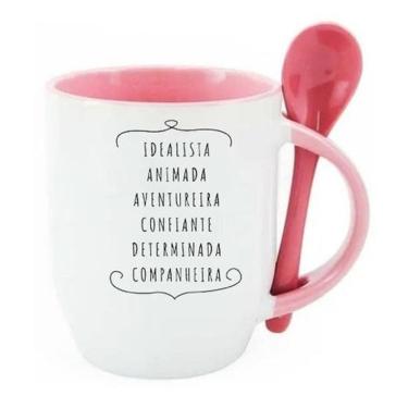 Imagem de Caneca De Colher Rosa Signo Cancêr
