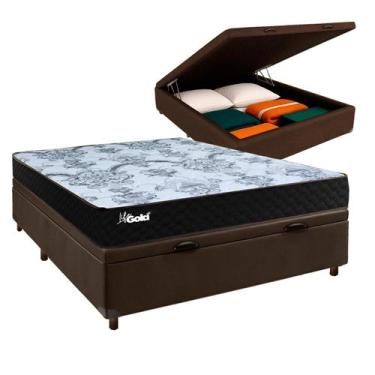 Imagem de Conjunto Cama Box Bau Casal + Colchão Life Gold Paropas