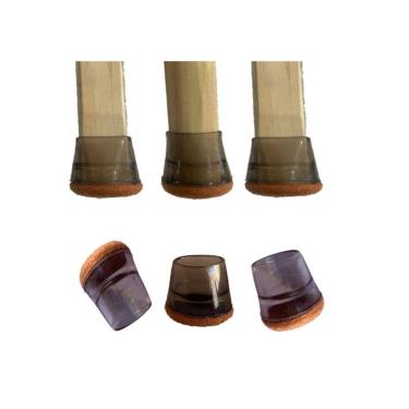 Imagem de Kit 32 Protetor Silicone C Feltro Pra Móveis Pés 15Mm A 23Mm