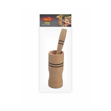 Imagem de Pilao madeira c/soquete 12cm madla - MADLAR
