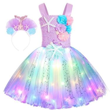 Imagem de Fantasia de sereia Koatobbor Girls com luz LED de 3 a 8 anos