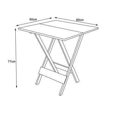 Imagem de Mesa Para Bar E Café Dobrável De Madeira 60x60 - Imbuia