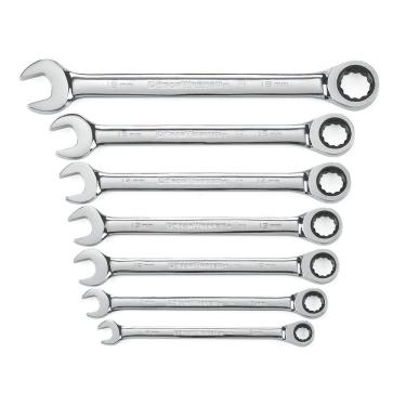 Imagem de Conjunto de chaves GEARWRENCH 7 peças com catraca métrica 8-18 mm
