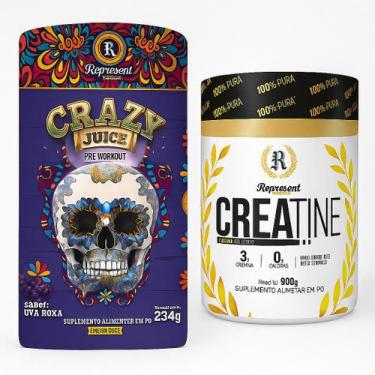 Imagem de Kit Pré Treino Uva Roxa 234g + Creatina Monohidratada Original Importa