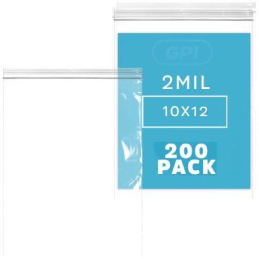 Imagem de Sacos plásticos com zíper refecháveis, pacote GPI de 200, 1L, 25,4 x 3