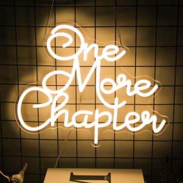 Imagem de Placa de néon CKTBLEY One More Chapter 40x32cm USB Warm White