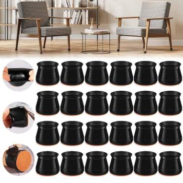 Imagem de 24 unidades de protetores de pernas de cadeira de silicone Violibar co