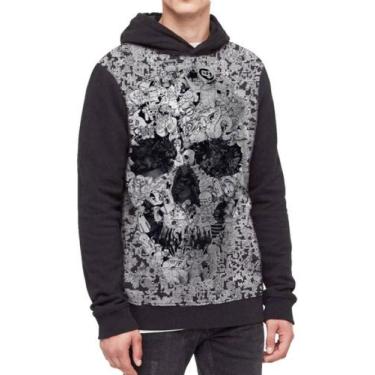 Imagem de Moletom Com Capuz Skull Caveira 3d Tumblr Ref:91 - smoke, Preto, GG