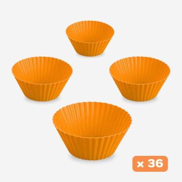 Imagem de Kit com 36 Forminhas de Silicone Premium Cupcake  BPA Free, Antiaderen