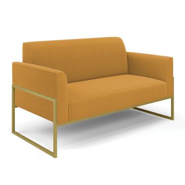 Imagem de Sofá 2 Lugares Namoradeira Industrial Alta Dourado Marisa Bouclê Mostarda D03 - D'Rossi