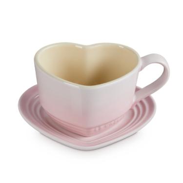 Imagem de CANECA LE CREUSET FORMATO DE CORAÇÃO COM PIRES EM CERÂMICA 220ML SHELL PINK 80311227770013