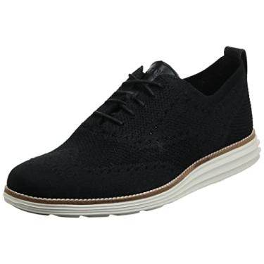 Imagem de Cole Haan Original Grand Knit Wingtip II Oxford masculino, Preto/Marfim, 40
