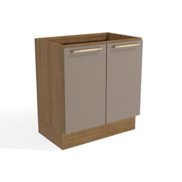 Imagem de Balcão De Cozinha Modulado Botanic M623 C/ 2 Portas Nogueira/fendi - Kappesberg