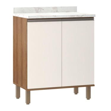 Imagem de Balcão De Cozinha C/Tampo 70cm 2 Portas Diana Avelã