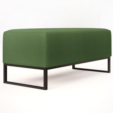 Imagem de Puff Decorativo Para Sala De Estar Cléo W01 Base de Ferro 90cm Facto Verde Musgo - Lyam Decor