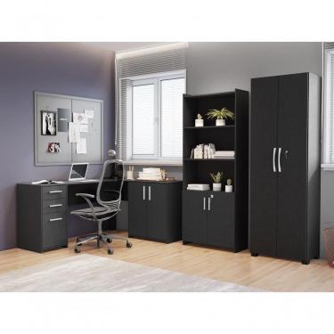 Imagem de Conjunto Para Escritório 1 Mesa De Canto 2 Armários Altos