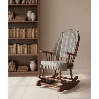 Imagem de Cadeira De Balanço Alba 1,18 X 54 X 60 - Madeira Maciça - Castanho - Móveis De Gramado