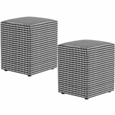 Imagem de Kit 02 Puffs Quadrado Decorativo L02 Pied Poule - Lyam Decor