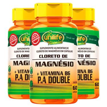 Imagem de Kit 3 Cloreto De Magnésio P.A. 800Mg Unilife 60 Cápsulas
