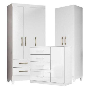 Imagem de Guarda Roupa Infantil Lima Com Cômoda Vênus E Armário Multiuso New íri