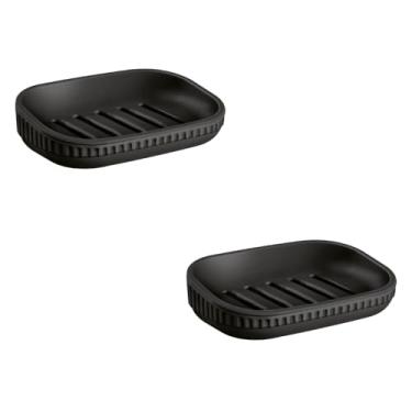 Imagem de Kit 2 Saboneteira Porta Sabonete Banheiro Lavabo Elegante Plástico (Preto)