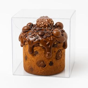 Imagem de 10 Caixas acetato 10x10x10cm transparente cristal para mini bolos Cupcake e Mini Panetones
