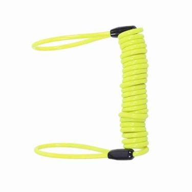 Imagem de Mingzhe Cabo de Lembrete de Trava de Disco, Cabo de Bobina de Lembrete, Trava de Freio de Segurança, Laranja, Verde, Amarelo, Leve, Multifuncional, Extensível até 1,25 M, Moto, (Amarela)