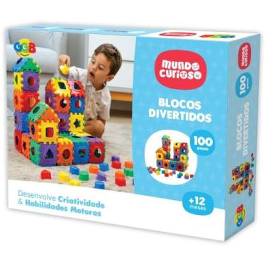 Imagem de Brinquedo Educativo Blocos Divertidos 100 Peças - GGB PLAST
