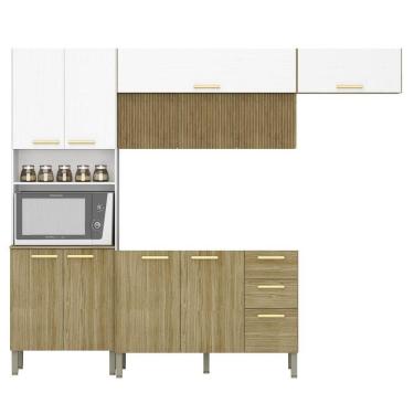 Imagem de Armário De Cozinha 5 Peças Urban04 Balcão Sem Tampo 120cm K02 Freijó/supremo - Mpozenato