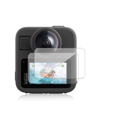Imagem de YAJOJO Pacote com 2 protetores de tela para GoPro Max2,9H dureza vidro temperado para câmera GoPro Max 2, antiarranhões, sem bolhas, clareza HD
