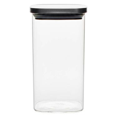 Imagem de Pote Vidro Hermético Quadrado Tampa Inox 1600Ml Vista Home