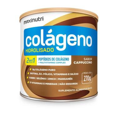 Imagem de Colágeno Hidrolisado 2 Em 1 Maxinutri 270g Cappucino