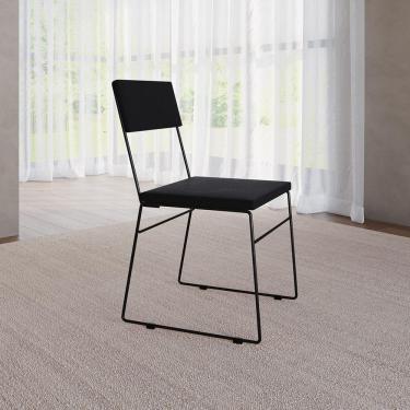 Imagem de Cadeira De Jantar Estofada Málaga Veludo Preto