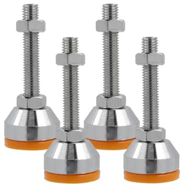 Imagem de LC LICTOP Pés niveladores M12 x 80 mm, capacidade de 997 kg, deslizadores giratórios ajustáveis para móveis, base antiderrapante de 4 cm, niveladores de pés de borracha para mesa, prateleiras