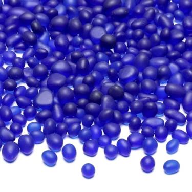 Imagem de SUREAM Pedras de vidro do mar fosco, cascalho de aquário liso azul profundo, seixos de vidro para aquário, enchimentos de vasos, artesanato DIY, decoração de jardim doméstico (4 kg)