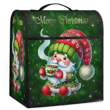 Imagem de Capa de misturador de auxílio de cozinha de Natal verde Papai Noel para batedeira de 6 a 8 litros de auxílio de cozinha resistente à poeira capas protetoras de armazenamento capas de eletrodomésticos