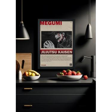 Imagem de Quadro Decorativo Megumi Fushiguro - Com vidro Tamanho:21cm x 30cm (A4