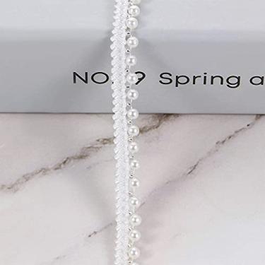 Imagem de Materiais de vestuário vintage com contas de acabamento em renda, apliques de noiva, acessórios de costura DIY (#C)