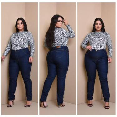 Imagem de Calça Jeans Feminina Plus Size Cintura Alta Elastano - DB, P202, 52