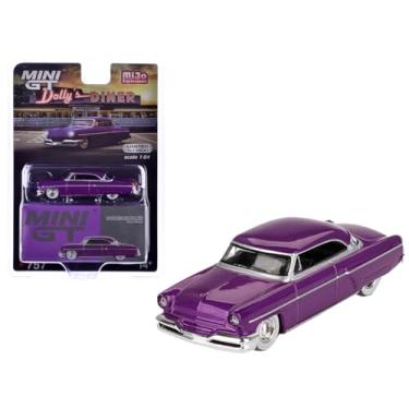 Imagem de True Scale Miniatures Model Car Compatible with Lincoln Capri Hot Rod 1954 Purple Metallic 1/64 Diecast Model Car Mini GT MGT00757