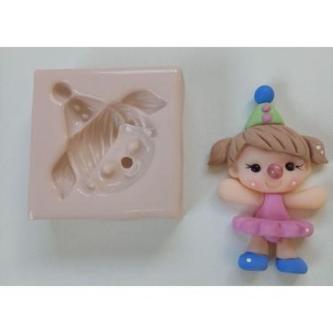 Imagem de Molde Silicone Circo Rosa Rosto Palhacinha