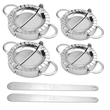 Imagem de Newnessai Kit para fazer bolinhos de massa de aço inoxidável com colher de recheio, inclui 2 moldes pequenos para bolinhos de massa e 2 prensas grandes de ravióli, ferramenta fácil para fazer tortas