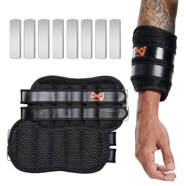 Imagem de Pesos de pulso ajustáveis, um par de pesos de braço de 1 kg para mulheres e homens, pesos de pulso removíveis para treino físico, corrida, corrida, 1 par, pacote com 2