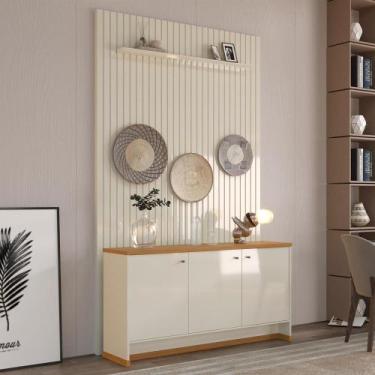 Imagem de Painel Ripado 139cm com Buffet 3 Portas Berlin 135cm - Via Nossa, Off 