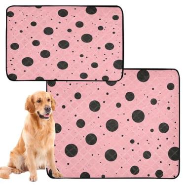 Imagem de CEBUGI Almofadas de xixi laváveis para cães, pacote com 3, almofadas impermeáveis para filhotes de cachorro, antiderrapante, à prova de vazamento, para cama de cercadinho, bolinhas pretas