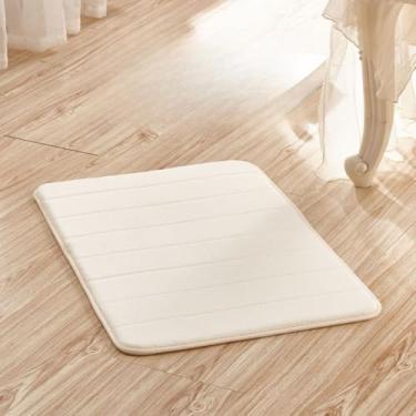 Imagem de KIT 3 Tapete De Banheiro Soft Macio Secagem Rápida 60x40cm Tapete sala(1,Branco Liso)