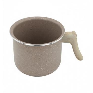 Imagem de Caneco Leiteira Antiaderente Marble Ø14cm – Indução, com Cabo de Madeira